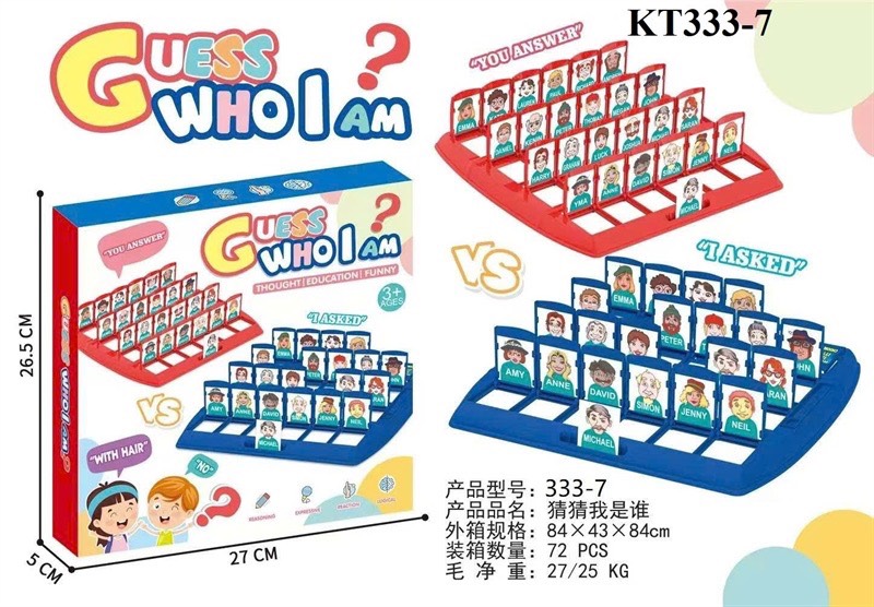 KT333-7 HỘP TRÒ CHƠI ĐOÁN TÊN NHÂN VẬT GUESS WHO I AM 27X5X26.5 (2 MÀU)
