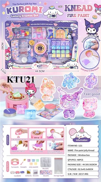 KTU21 HỘP TRÒ CHƠI SÁP NẶN THÚ KUROMI+ NHÃN DÁN+ 3C ĐÈN+ KHUÔN KUROMI 44.5X5.5X29 U10-11-12-13-16-18-19-20-21-22-23-24