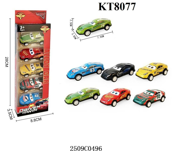 KT8077 VĨ HỘP XE HƠI MẶT CƯỜI TRỚN 5C ĐỦ MÀU DRIVEN TOWIN 8.8X3.5X28 (CAR)