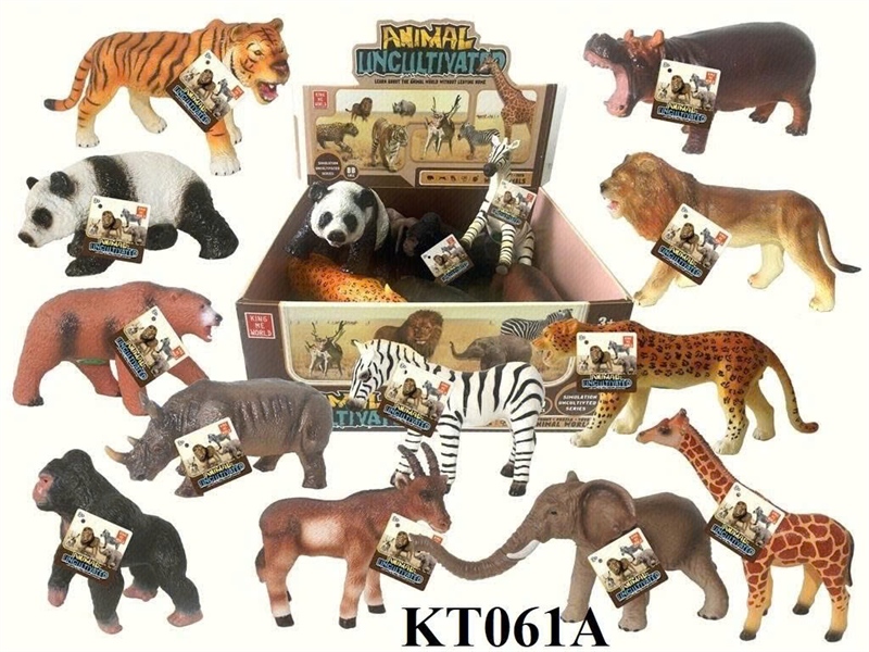 KT_061A HỘP THÚ RỪNG MỀM 12C ĐỦ MẪU (CỌP, GẤU TRÚC, NGỰA VẰN, TÊ GIÁC, TINH TINH. VOI, HƯƠU CAO CỔ, BÁO, SƯ TỬ, HÀ MÃ) ANIMAL (NHIỀU CON)