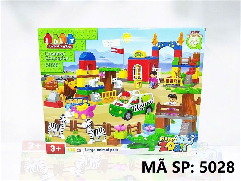 5028 HỘP LOGO RÁP VƯỜN CHƠI SỞ THÚ 116 MIẾNG Large animal park zoo