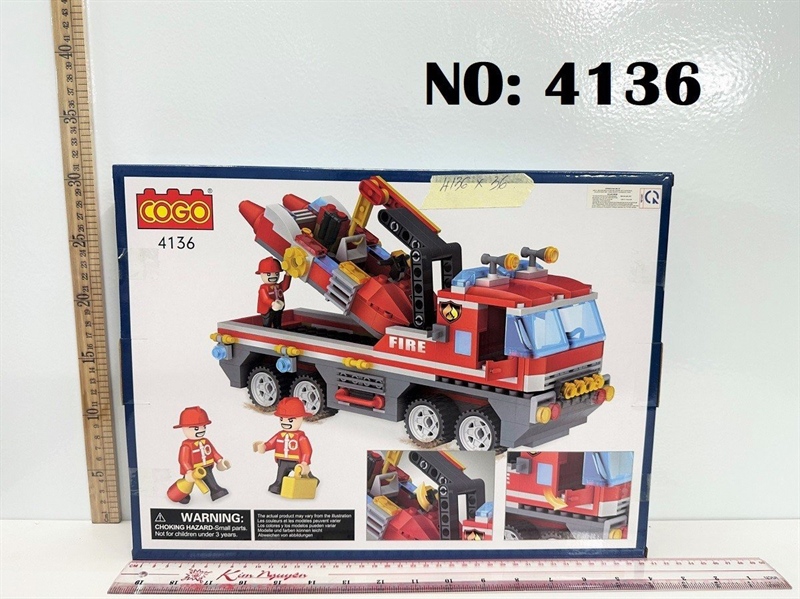4136 HỘP LOGO RÁP XE CT CỨU HỎA CẨU, TÀU CANO 354 MIẾNG CITY (COGO)