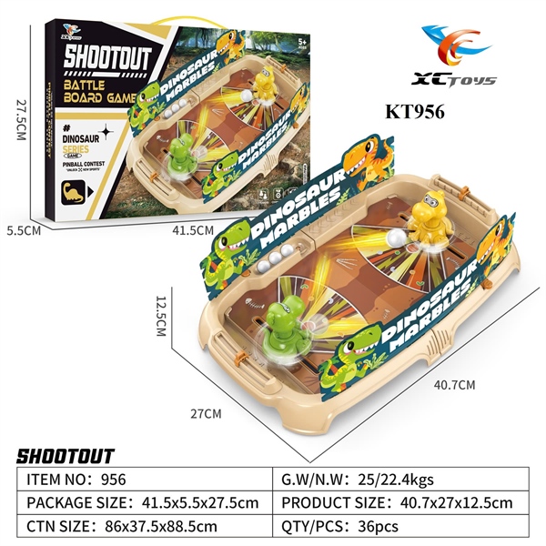 KT956 HỘP TRÒ CHƠI SÀN ĐẤU KHỦNG LONG BẮN BÓNG CHIẾN ĐẤU SHOOTOUT BATTLE BOARD GAME 41.5X5.5X27.5