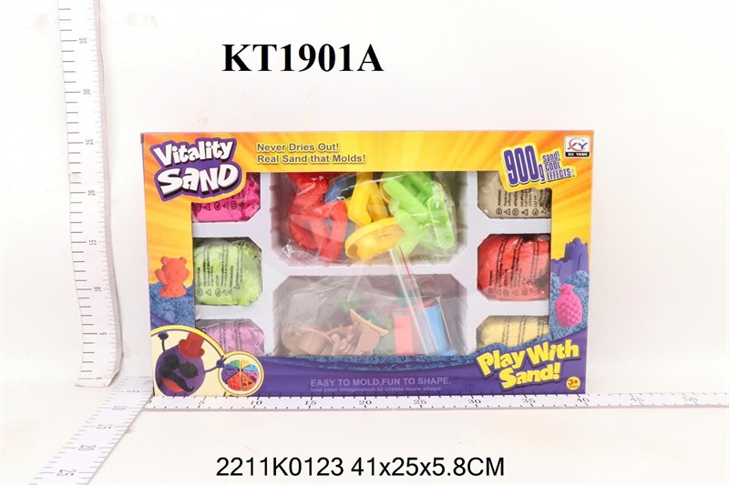 KT1901A  HỘP ĐẤT SÉT CÁT NẶN BÁNH, THÚ, TRÁI CÂY + KHUÔN VITALITY SAND 41X25X5.8