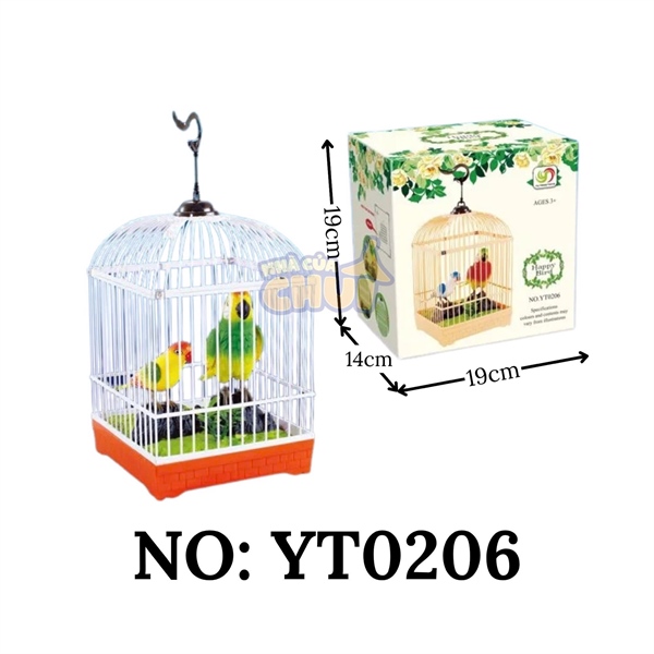 YT0206 HỘP LỒNG CHIM PIN VUÔNG 2 CON /0