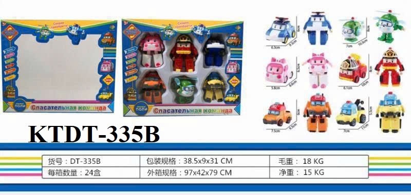 KTDT-335B HỘP RÁP ROBOCAR POLI 6C BIẾN HÌNH XE 38.5X9X31