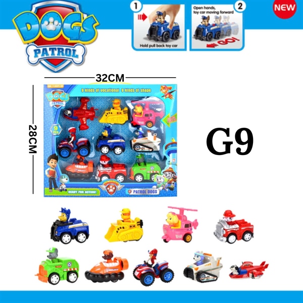 G9 HỘP XE CHÓ CỨU HỘ TRỚN 9C ĐỦ MẪU (MOTO, XE LỬA, TRỰC THĂNG, CT, TÀU)