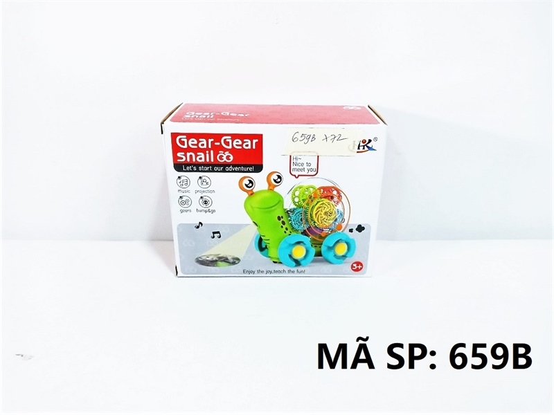659B HỘP ỐC SÊN PIN NHẠC ĐÈN, BÁNH RĂNG, CHIẾU HÌNH Gear-Gear Snail