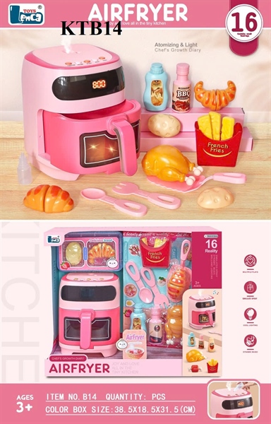 KTB14  HỘP BẾP NỒI CHIÊN KHÔNG DẦU PIN ĐÈN PHUN KHÓI+ GÀ+ KHOAI TÂY+ BÁNH AIRFRYER 38.5X18.5X31.5