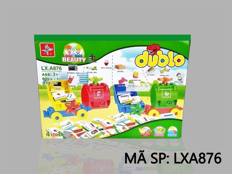 LXA876 HỘP LOGO RÁP XE LỬA 69 MIẾNG Dublo