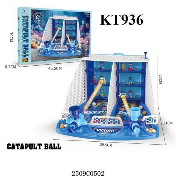 KT936 HỘP TRÒ CHƠI 2C MÁY BẮN BIA THÚ BIỂN+ 16T BANH CATAPULT BALL