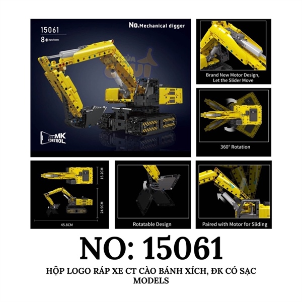 KT15061 HỘP LOGO RÁP XE CT CÀO BÁNH XÍCH, ĐK CÓ SẠC MODELS
