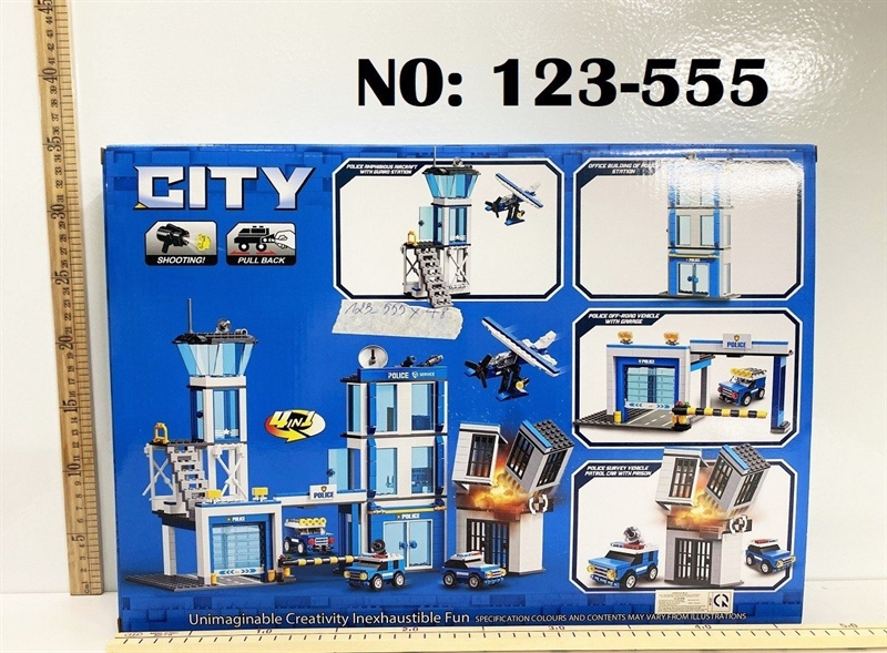 123-555 HỘP LOGO RÁP TRẠM XE CS, MÁY BAY TRỰC THĂNG 807 MIẾNG CITY