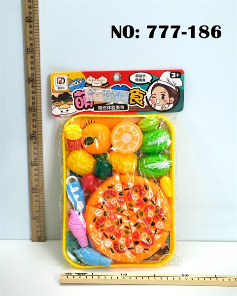 777-186 TÚI KHÂY BẾP DÍNH BÁNH PIZZA+ TRÁI CÂY THƠM, CAM, TÁO+ RAU CỦ BẮP CẢI, ỚT CHUÔNG+ KEM (PVC)