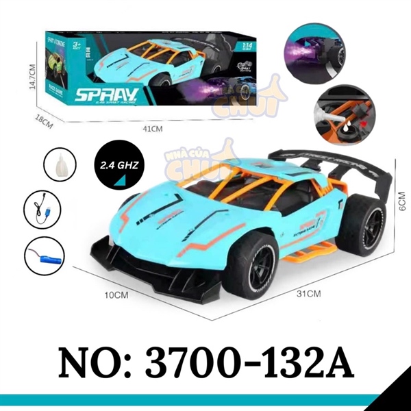 3700-132A HỘP XE HƠI ĐUA LAMBORGHINI ĐK 7 Đ.TÁC, PHUN KHÓI, CÓ SẠC TL 114 SPRAY 3700-131A, 3700-132A