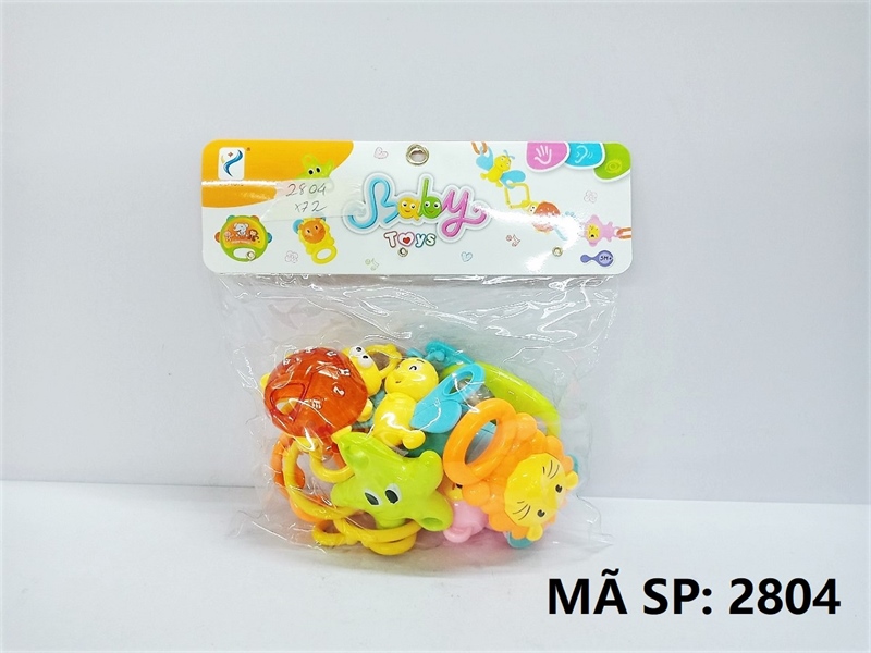 2804 TÚI LẮC TREO NÔI 7 MÓN (KHỈ, SƯ TỬ, BƯỚM, SAO BIỂN, CÁNH CAM, CÁ HEO) (PVC)