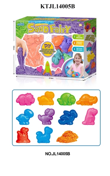 KTJL14005B HỘP ĐẤT SÉT CÁT NẶN THÚ KHỦNG LONG+ BÁNH+ KHUÔN SAND FAIRY JL14005ABCDEF