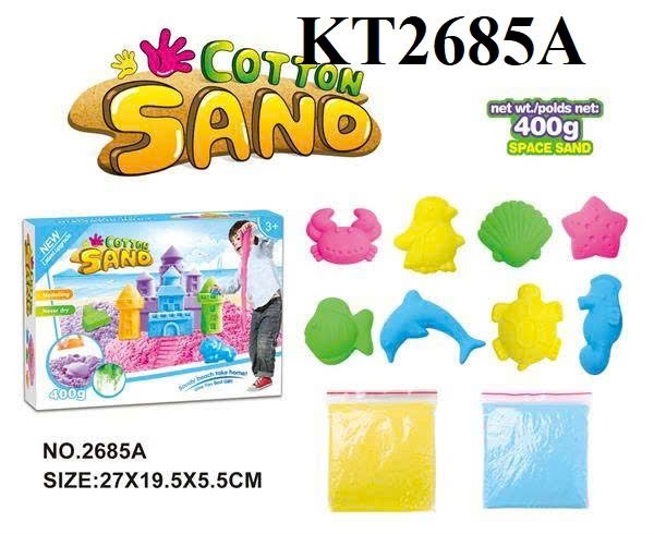 KT2685A  HỘP ĐẤT SÉT CÁT NẶN NHÀ LÂU ĐÀI, THÚ BIỂN + 2 TÚI 400G COTTON SANO 27X19.5X5.5