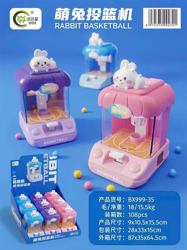 BX999-35 LỐC MÁY TRÒ CHƠI BÓNG RỔ THỎ 1L/9C