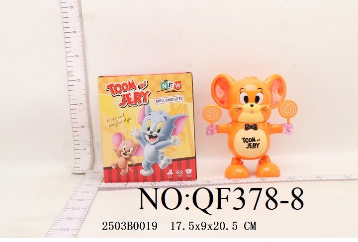QF378-8 HỘP CHUỘT JERY TAY CẦM KẸO NHẢY PIN TOM & JERY (THÚ PIN LĐ)