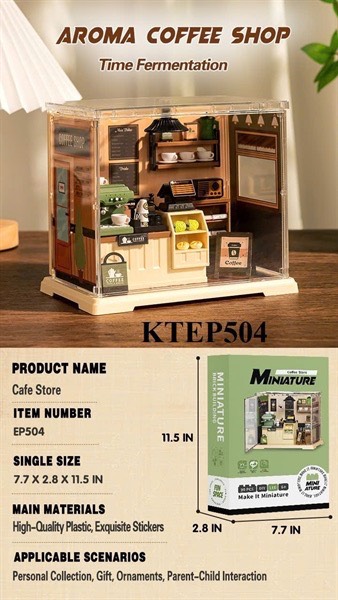 KTEP504 HỘP LOGO RÁP CỬA HÀNG QUÁN CÀ PHÊ 90 MIẾNG MINIATURE 30.8X11.2X46