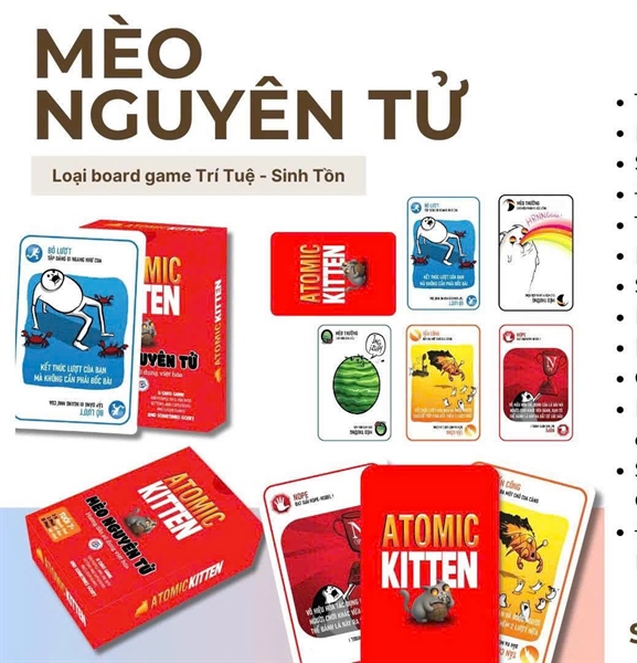 Bộ Trò Chơi Mèo Nguyên Tử 56 Lá - (Bộ)