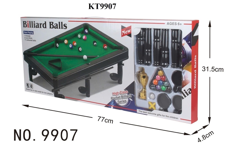 KT9907 HỘP BÀN BIDA 6 CHÂN+ CÚP BILLIARD BALLS 77X4.8X31.5