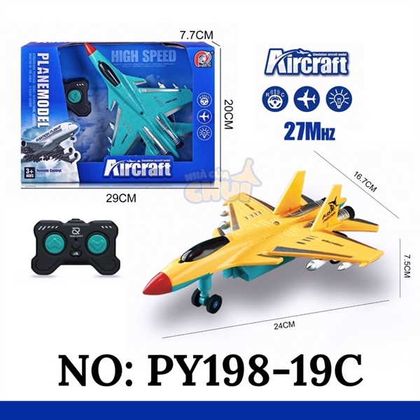 PY198-19C HỘP MÁY BAY CHIẾN ĐẤU ĐK 3 Đ.TÁC, ĐÈN, KHÔNG SẠC AIRCRAFT PY198-19ABCDEFG