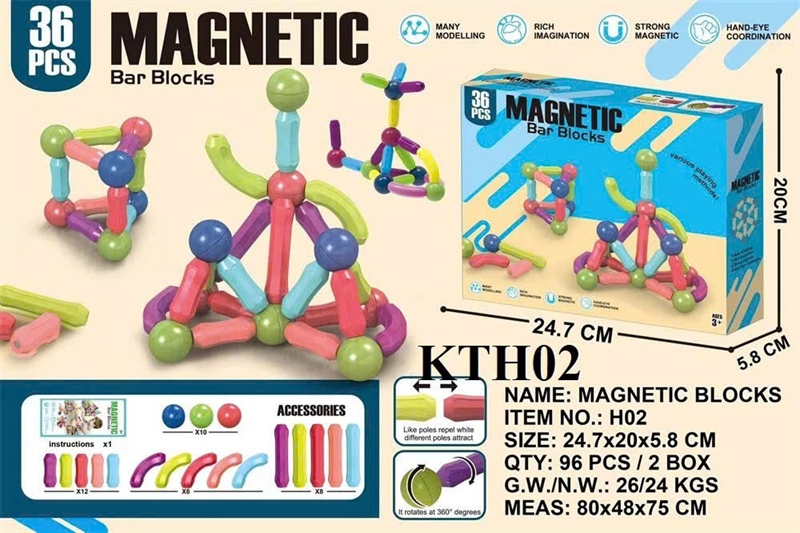 KTH02 HỘP LOGO RÁP XẾP HÌNH NAM CHÂM 36 MIẾNG MAGNETIC 24.7X5.8X20