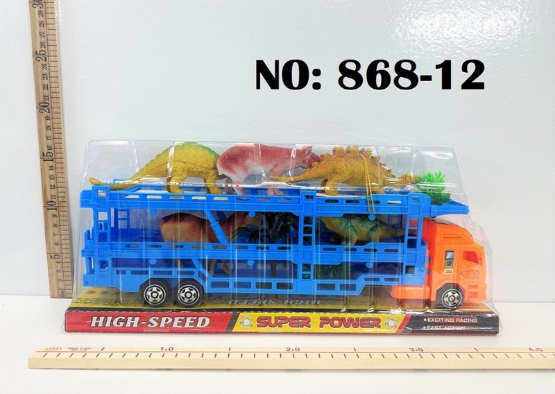 868-12 HỘP KIẾNG XE TRỚN 3 TẦNG CHỞ 5C THÚ KHỦNG LONG, DÊ + CÂY HIGH SPEED