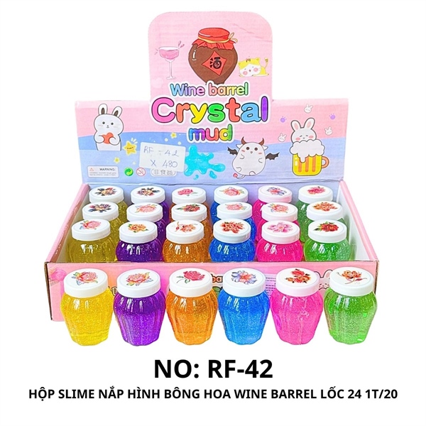 RF-42 HỘP SLIME NẮP HÌNH BÔNG HOA WINE BARREL LỐC 24 1T/20