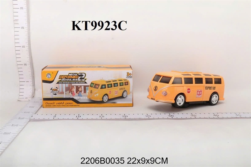KT9923C HỘP XE BUS PIN NHẠC ĐÈN BIẾN HÌNH ROBO MECHA DEFORMED SCHOOL BUS 22X9X9