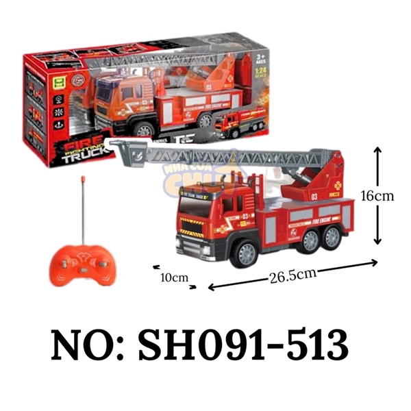 SH091-513 HỘP XE CT CỨU HỎA THANG ĐK 7 Đ.TÁC, KHÔNG SẠC TL 124 FIRE TRUCK SH091-513-514-515-513B-514B-515B