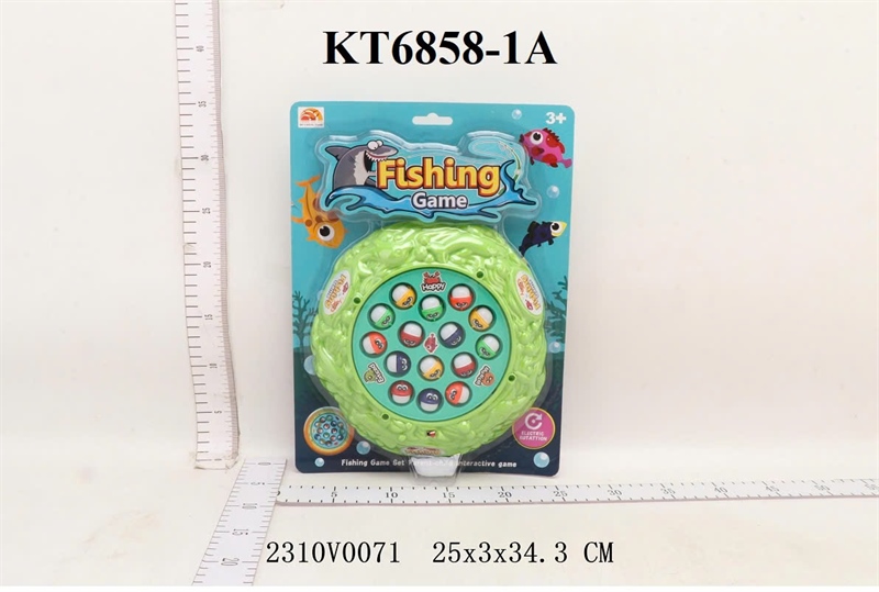 6858-1A  VĨ CÂU CÁ PIN +15C CÁ+ 3 CẦN  FISHING GAME