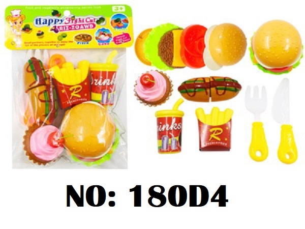 180D4 TÚI BẾP DÍNH BÁNH HOT DOG+ HAMBURGER+ KHOAI TÂY CHIÊN (HAPPY FIGHT CUT) PVC 180ABCDEF
