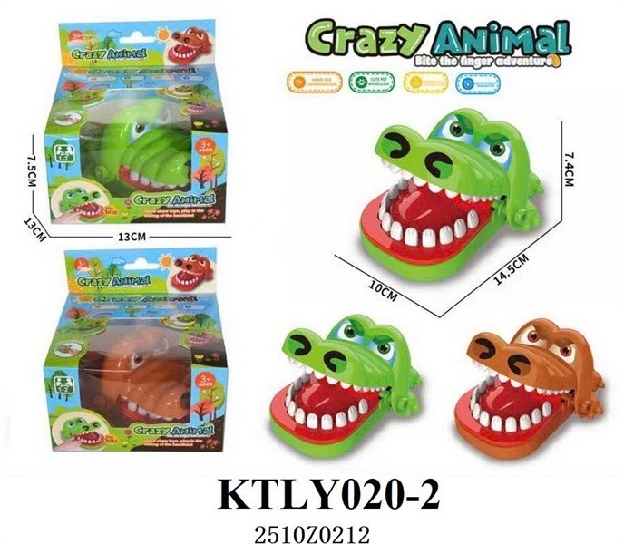 KTLY020-2 HỘP CÁ SẤU CẮN TAY CRAZY ANIMAL (2 MÀU) 13X13X7.5
