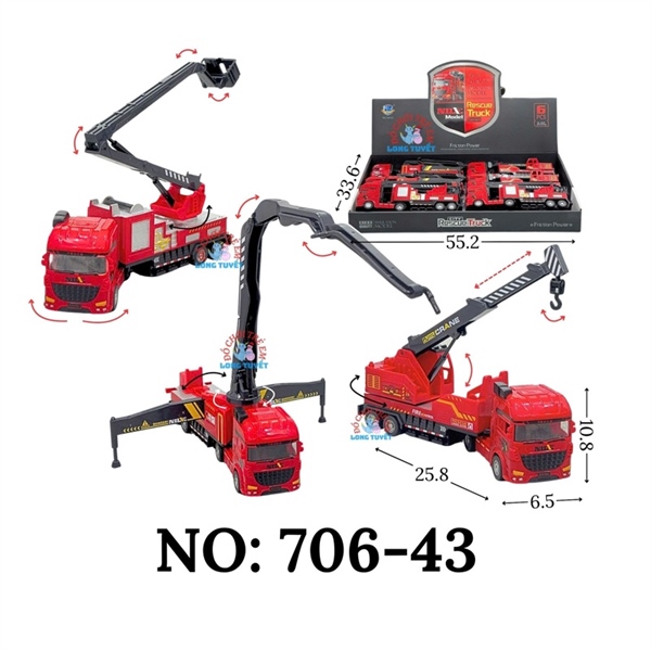 706-43 HỘP XE CT CỨU HỎA SẮT TRỚN 6C RESCUE TRUCK (TÍNH HỘP) NHIỀU CHIẾC (COS)