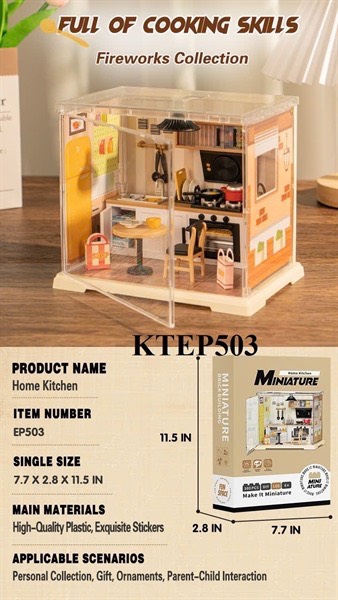 KTEP503 HỘP LOGO RÁP NHÀ BẾP+ BÀN+ GHẾ 102 MIẾNG MINIATURE 30.8X11.2X46