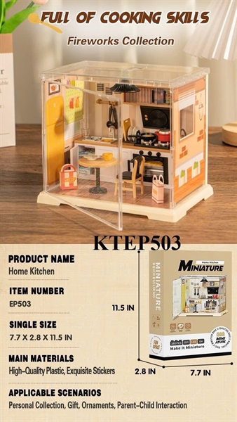 KTEP503 HỘP LOGO RÁP NHÀ BẾP+ BÀN+ GHẾ 102 MIẾNG MINIATURE 30.8X11.2X46