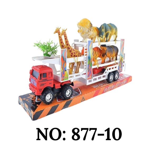 877-10 HỘP.KIẾNG XE TRỚN 2 TẦNG CHỞ THÚ 6C (2C HƯƠU CAO CỔ, CỌP, SƯ TỬ, HÀ MÃ, TÊ GIÁC) (XE THÚ)