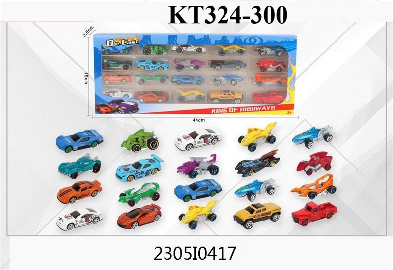 324-300  HỘP XE HƠI SẮT TRỚN 20C ĐỦ MẪU DIE CAST KING OF HIGHWAYS 324-