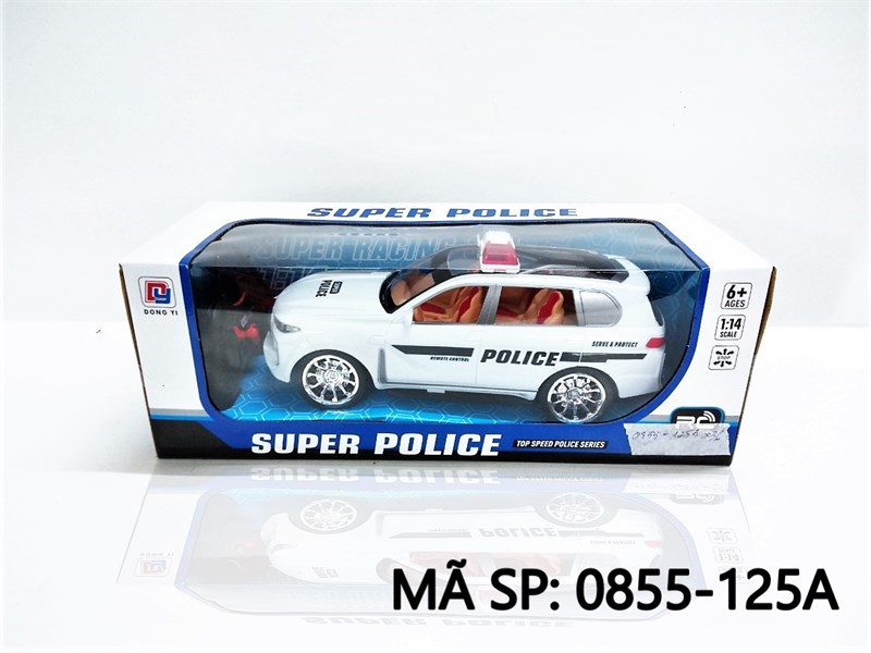 _0855-125A HỘP XE HƠI CS ĐK 7 Đ.TÁC, CÓ SẠC TL 1:14 (Super Police) _0855-125