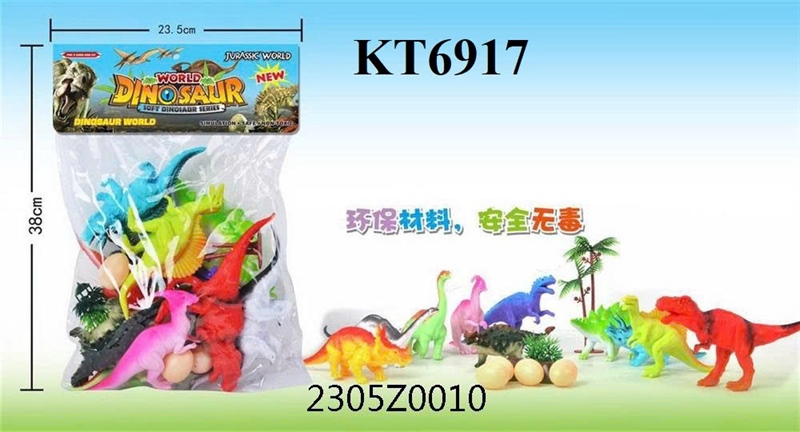 KT6917  TÚI THÚ KHỦNG LONG 10C+ CÂY+ TRỨNG DINOSAUR (PVC NHIỀU CON) 23.5X38