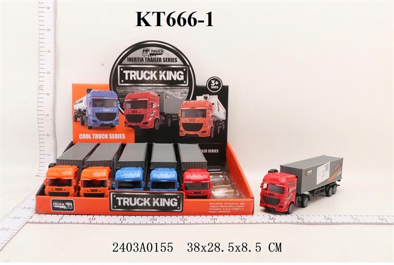 KT666-1  HỘP XE CT CONTAINER TRỚN 6C (LỐC 6C TÍNH CÁI) TRUCK KING 38X28.5X8.5