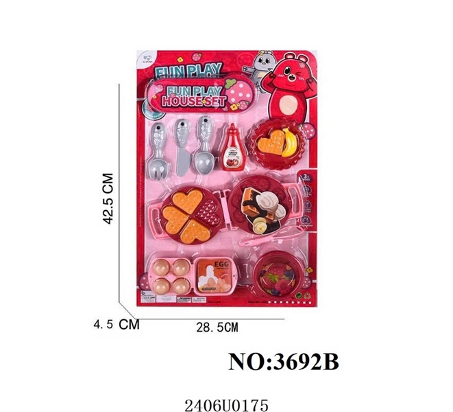 3692B VĨ BẾP LÀM BÁNH+ KHUÔN BÁNH KẸP+ NỒI HẤP 4 TRỨNG+ CHAI TƯƠNG CÀ FUN PLAY HOUSE SET