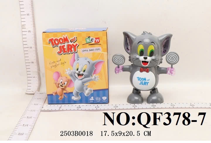 QF378-7 HỘP MÈO TOM TAY CẦM KẸO NHẢY PIN TOM & JERY (THÚ PIN LĐ)