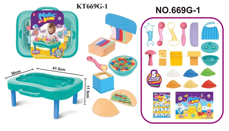 KT669G-1 HỘP VALI BÀN ĐẤT SÉT CÁT NẶN BÁNH+ KHUÔN MAGIC SAND