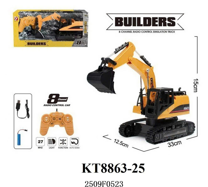 KTA8863-25 HỘP XE CT CÀO BÁNH XÍCH ĐK 8 KÊNH CÓ SẠC 8-CHANNEL BUILDERS