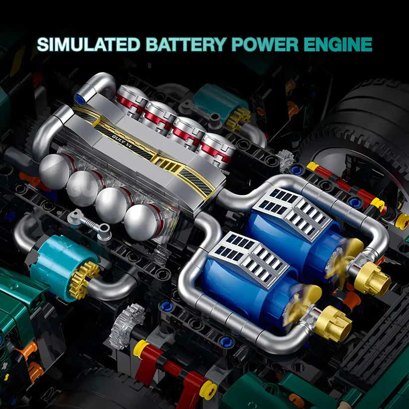 10621 HỘP LOGO RÁP XE HƠI MỞ CỬA 3861 MIẾNG TL 18 RACEFORGE TOP SPEED SERIES (XANH LÁ)