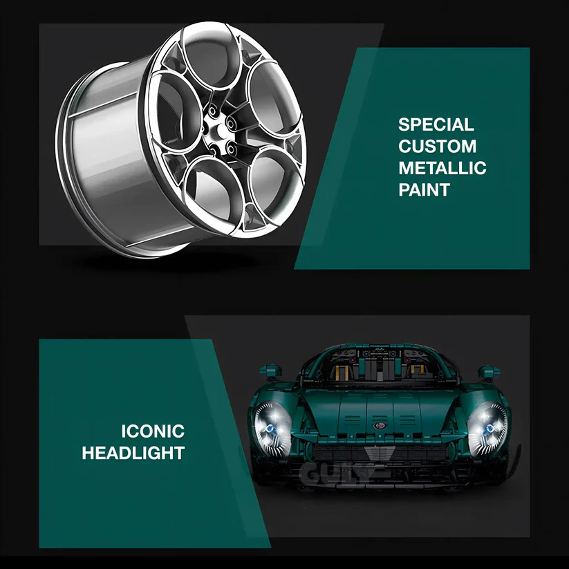 10621 HỘP LOGO RÁP XE HƠI MỞ CỬA 3861 MIẾNG TL 18 RACEFORGE TOP SPEED SERIES (XANH LÁ)